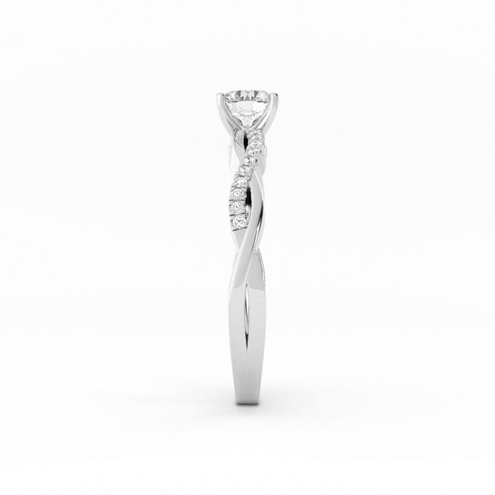 Pave Twist  Lab Grown Diamond Solitaire Engagement Ring