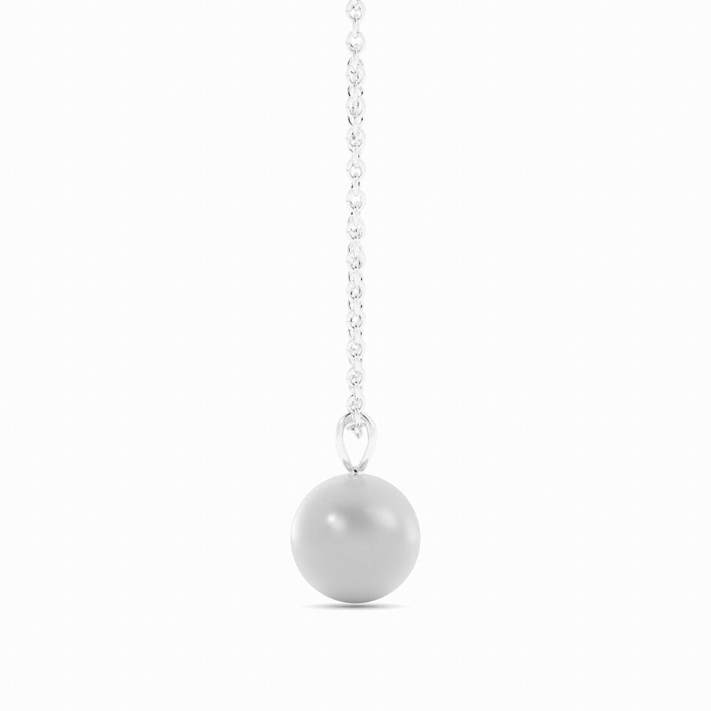 Akoya Pearl Solitaire Pendant Necklace Platinum-2