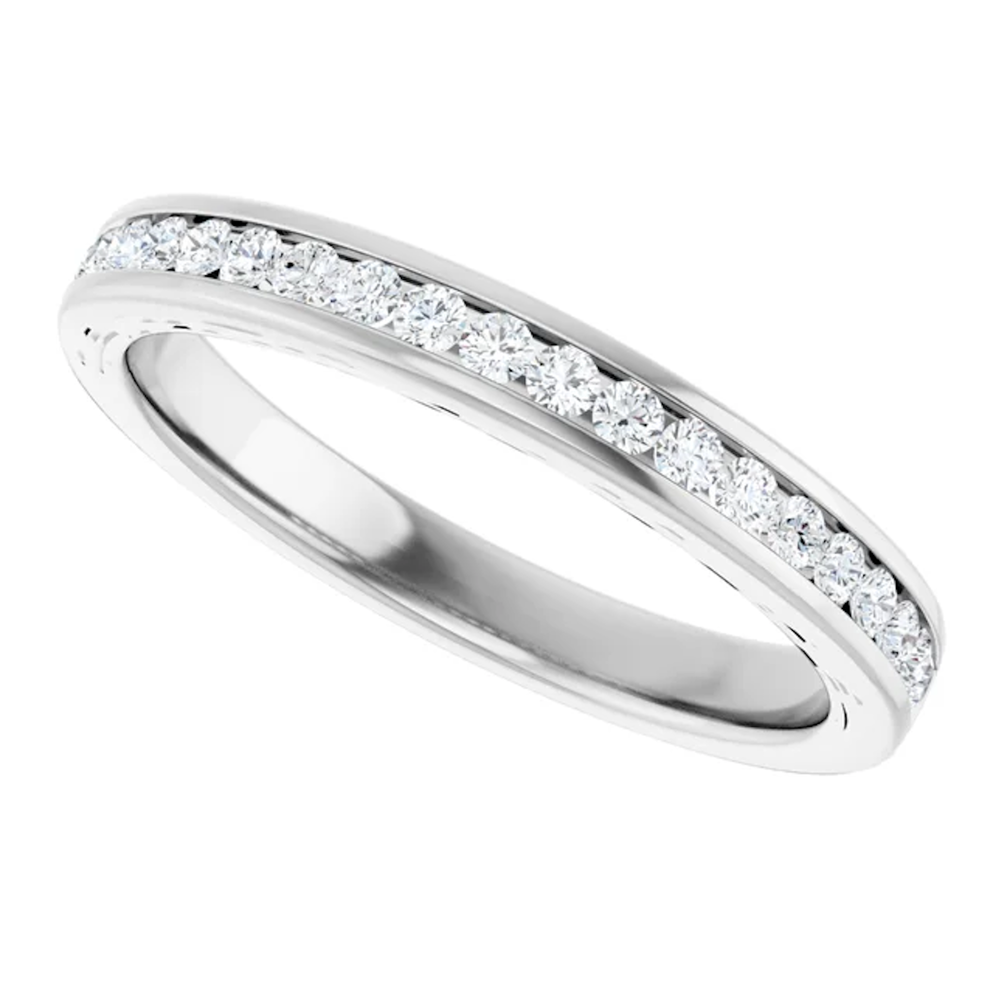 95/5 Platinum Channel-Set Stackable Wedding Band