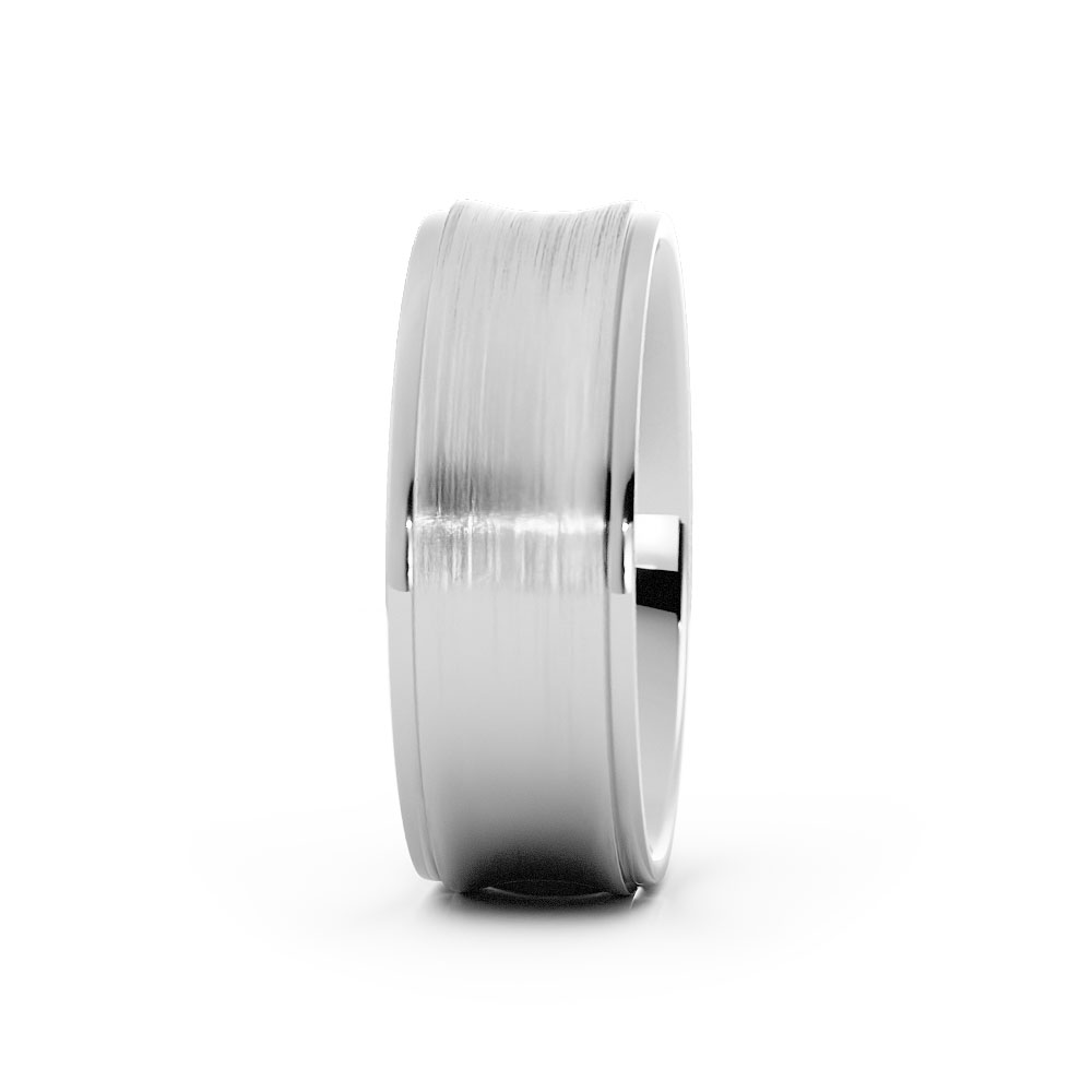 Platinum Satin Concave 7mm Wedding Band