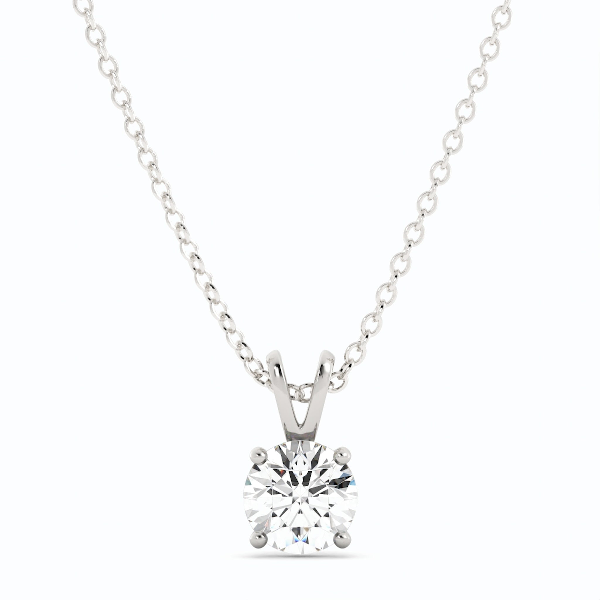 18K White Gold Plated Moissanite Pendant Necklace