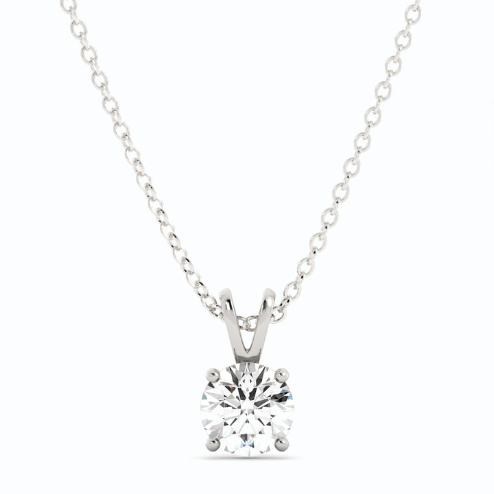 18K White Gold Plated Moissanite Pendant Necklace