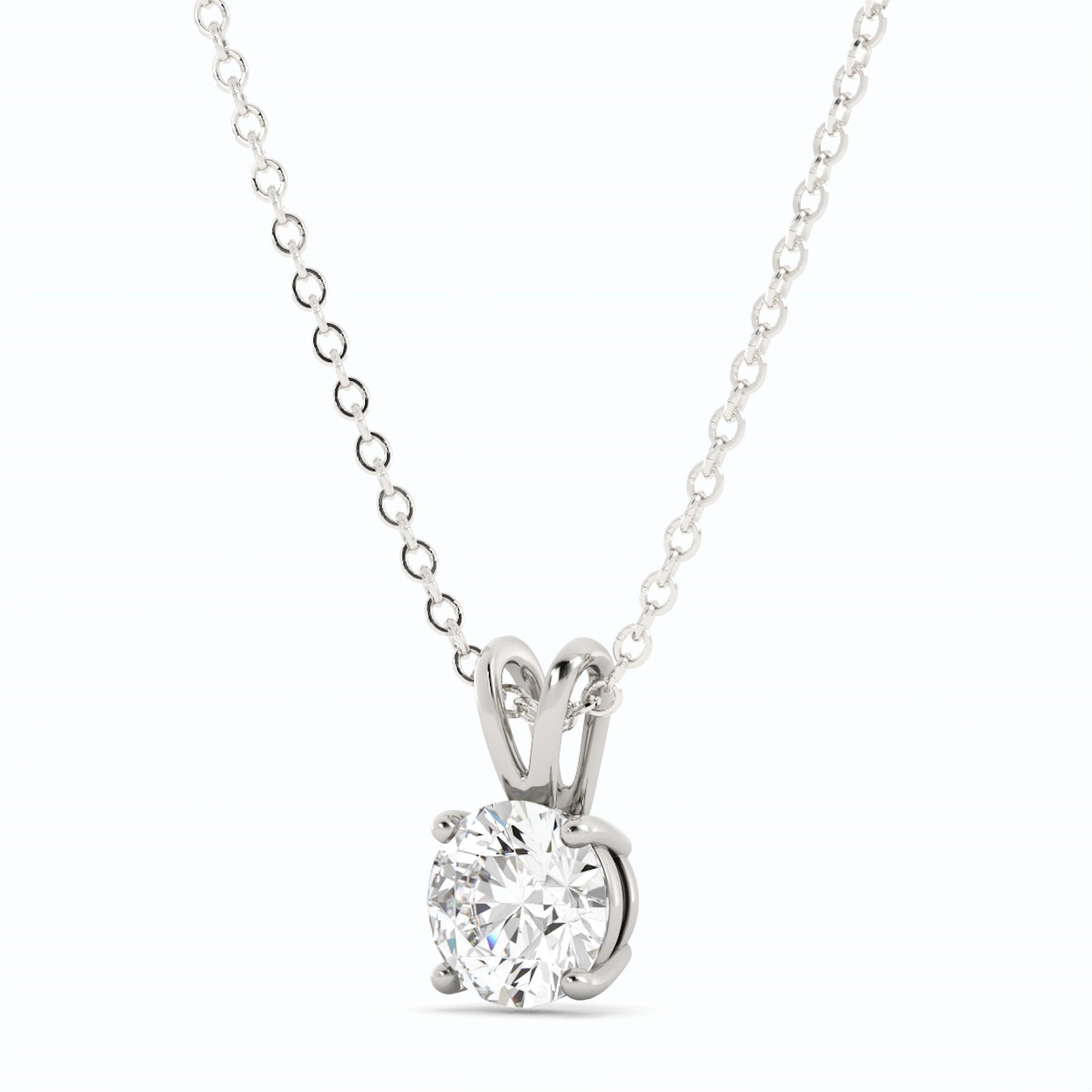 18K White Gold Plated Moissanite Pendant Necklace