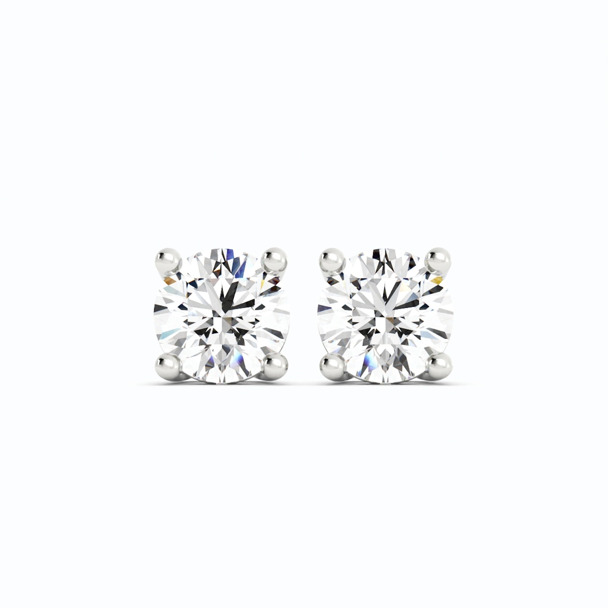 18K White Gold Plated Moissanite Stud Earrings