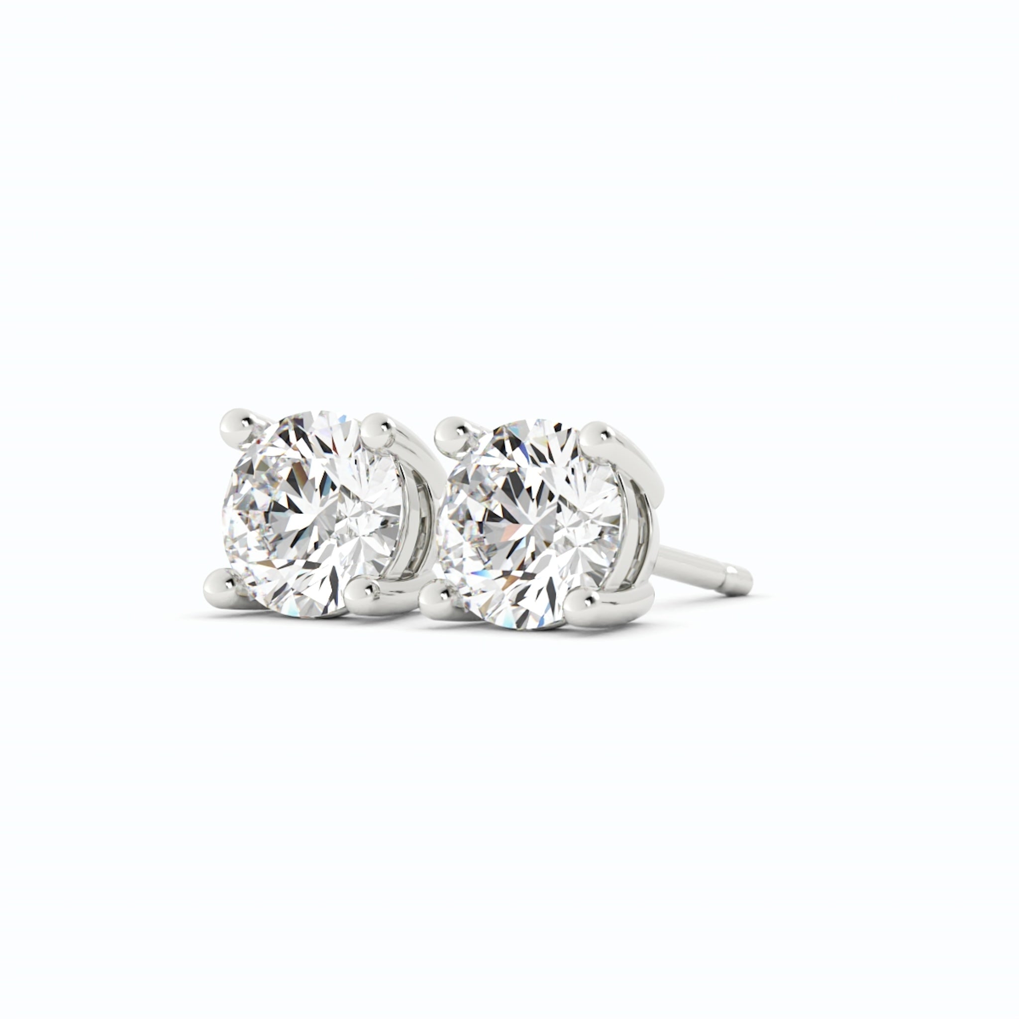 18K White Gold Plated Moissanite Stud Earrings