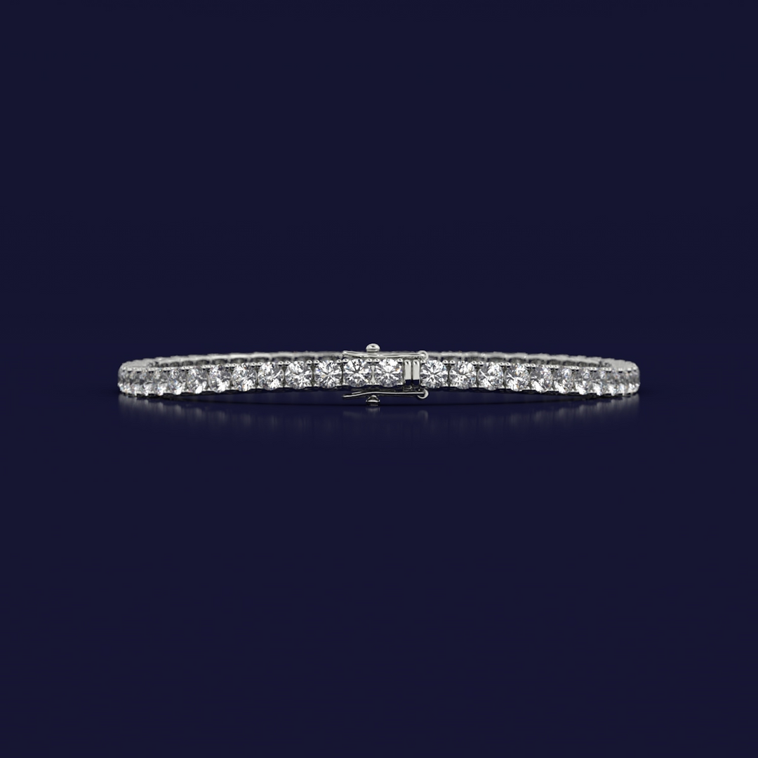 7.5 inch Tennis Bracelet, 5.6 ct. t.w. moissanite Round Cut Stones Sterling Silver With Rhodium Plating-6