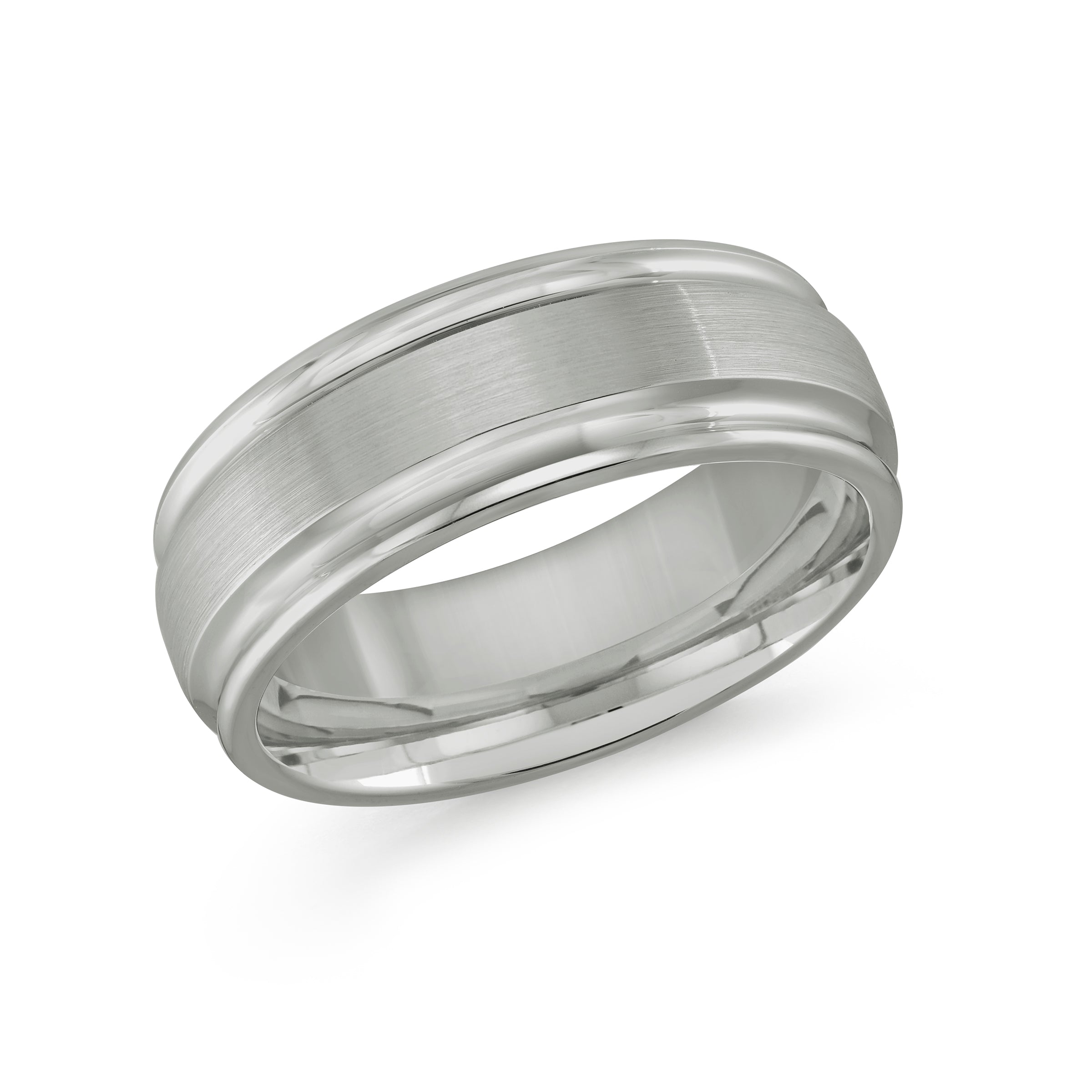 White Tungsten 8mm Wedding Band